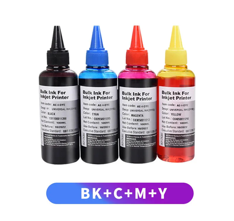 100ML Universal Refill Ink Set - Canon, HP, Epson and Brother Compatible