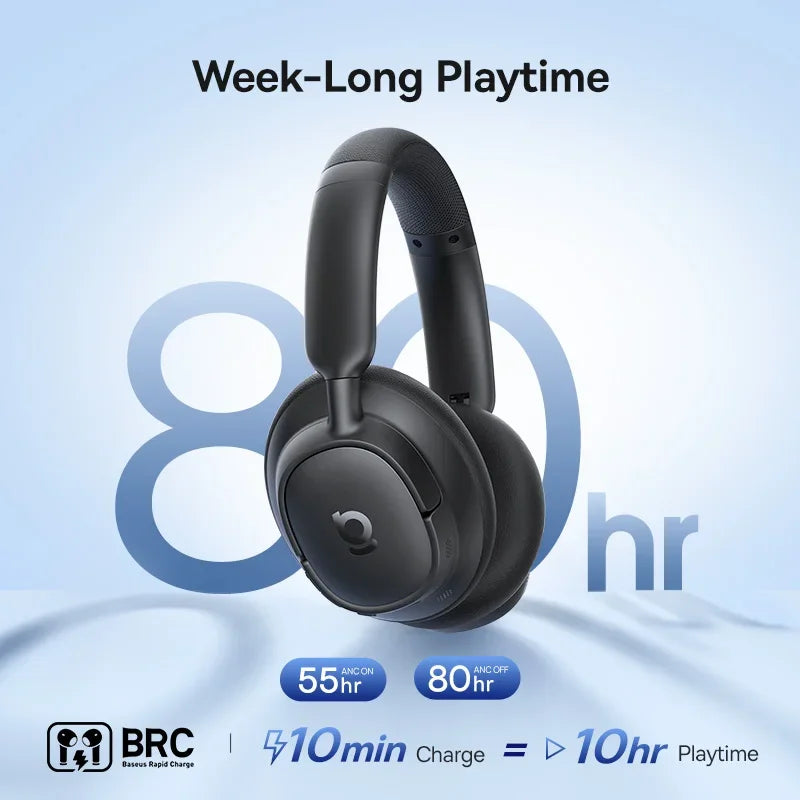 Baseus EH10 NC Headphones - Bluetooth Other, 6.0, Yes ANC and 80hours playtime