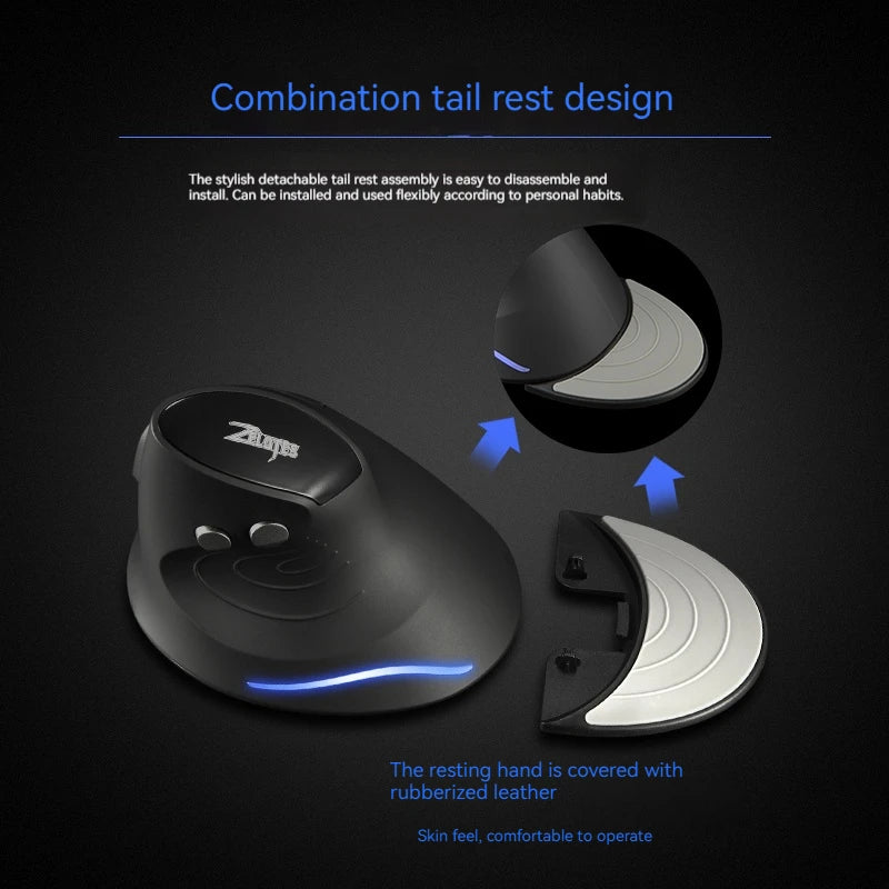 Ergonomic Vertical Wireless Mouse - 2.4G with Adjustable DPI