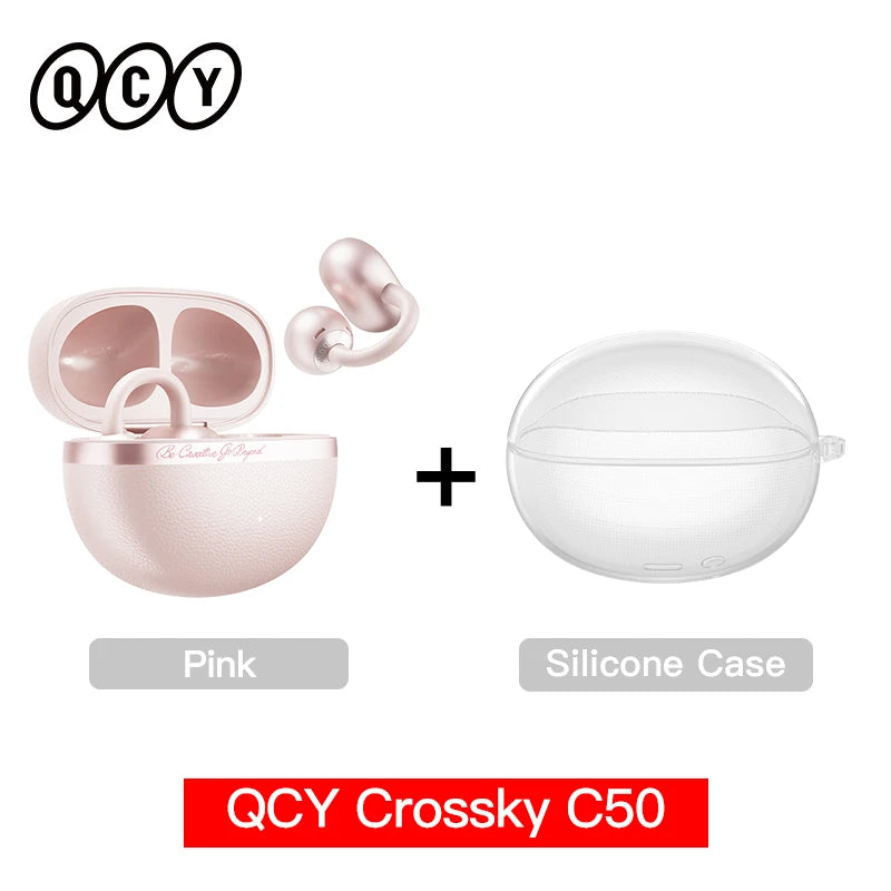 QCY Crossky C50 Open Ear Earbuds - Bluetooth Other, 35 playtime and open-ear comfort