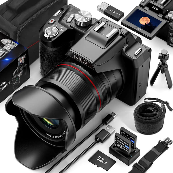 NBD 5K Digital Camera - 16X Zoom, WiFi App Control and Flip Screen