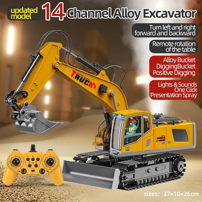 Alloy RC Excavator - Lights and Sound Engineering Vehicle