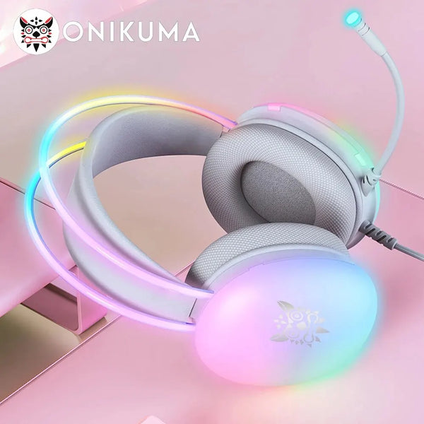 ONIKUMA Gaming Headset - Wired RGB Audio and Noise-Cancelling Mic