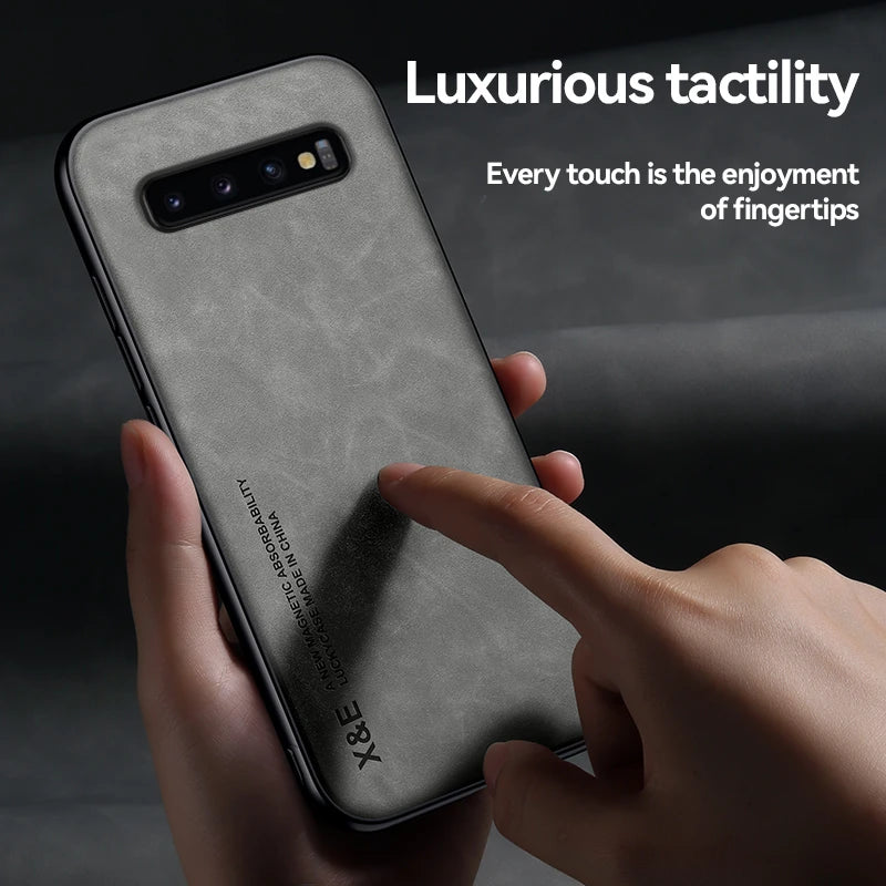 Protective Phone Case for Samsung Galaxy - magnetic hold, leather finish