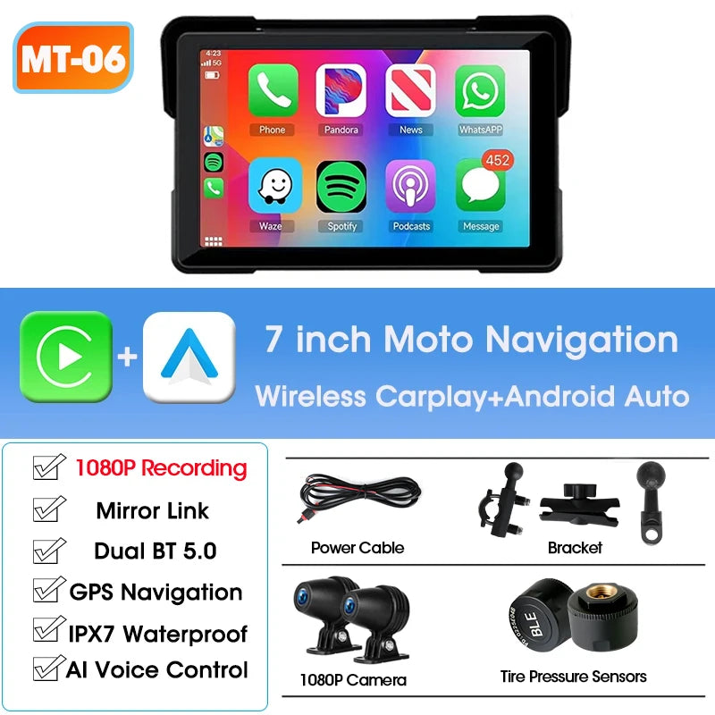 Jansite 5/7 inch Portable GPS Navigator - 5 inch/7 inch screen, wireless CarPlay and Android Auto