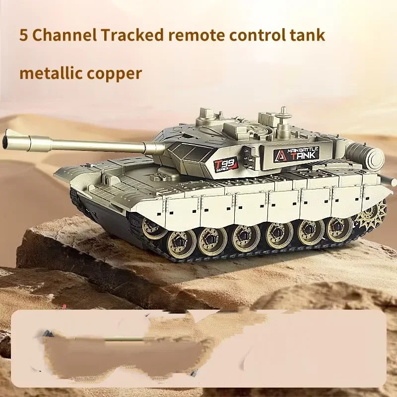 RC Battle Tank - 4-Channel Crawler with Rechargeable Power