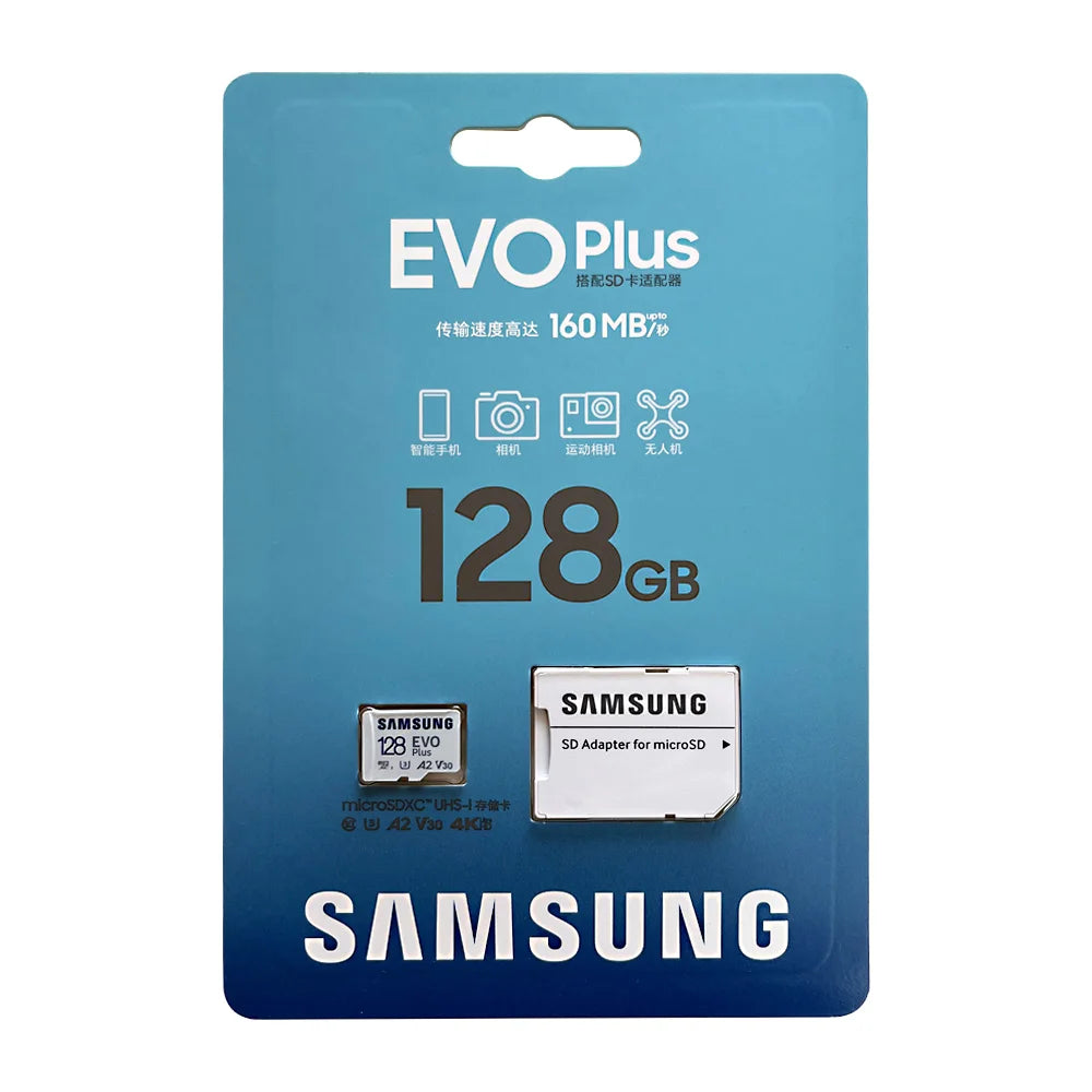 Samsung EVO microSDXC Card - U3 V30 High-Speed Memory for 4K Video