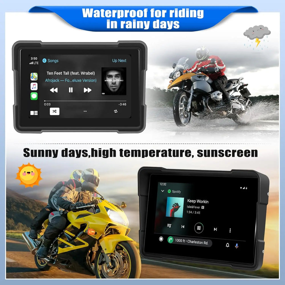 5"/7" 2K Portable Motorcycle DVR GPS Navigator - 5" screen and Android Auto