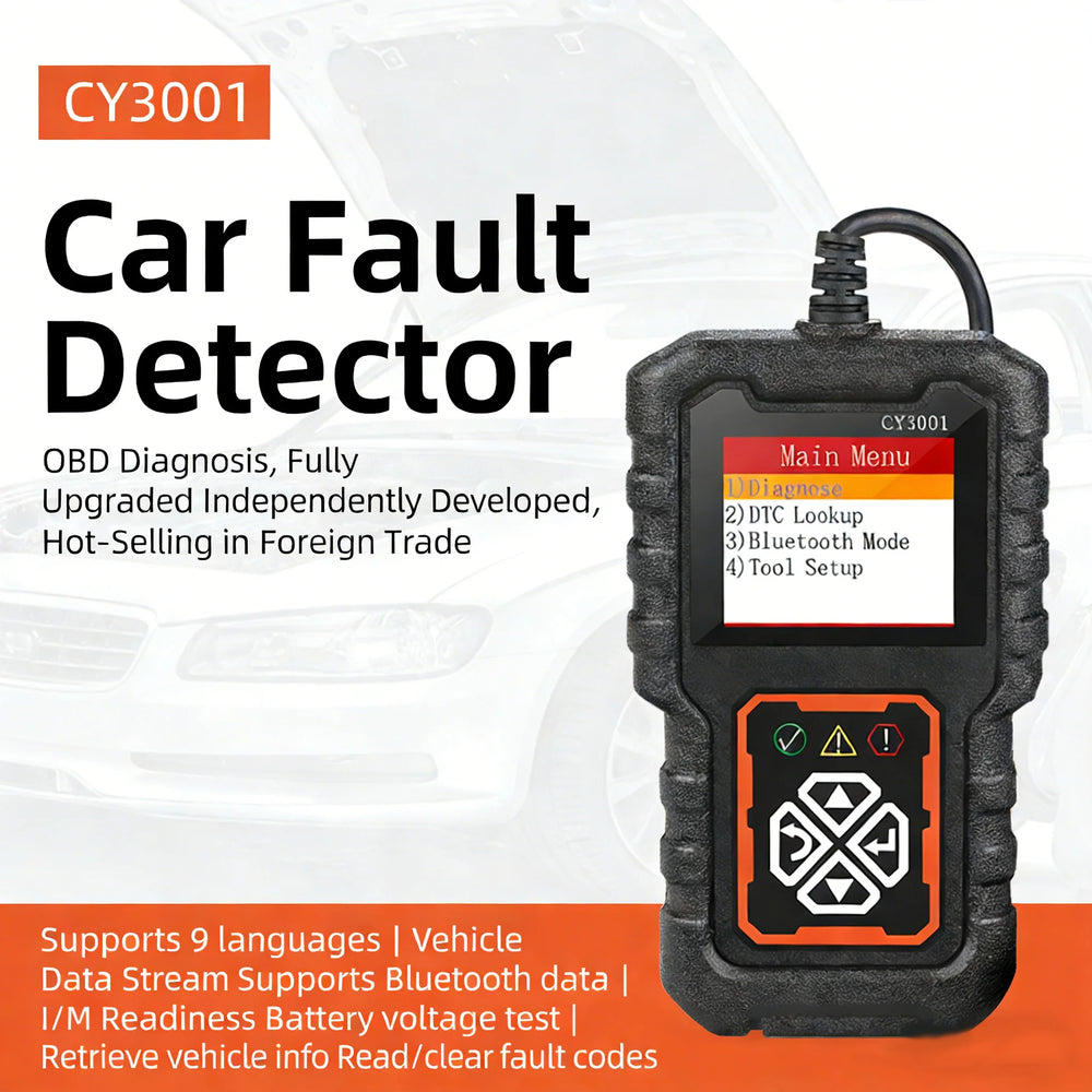 CY3001 Car OBD2 Scanner - Diagnostic Code Reader and Voltage Tester