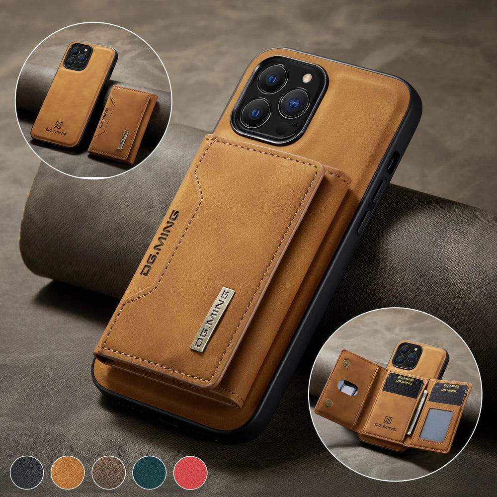 Wallet Phone Case for iPhone - magnetic hold, wallet card slots