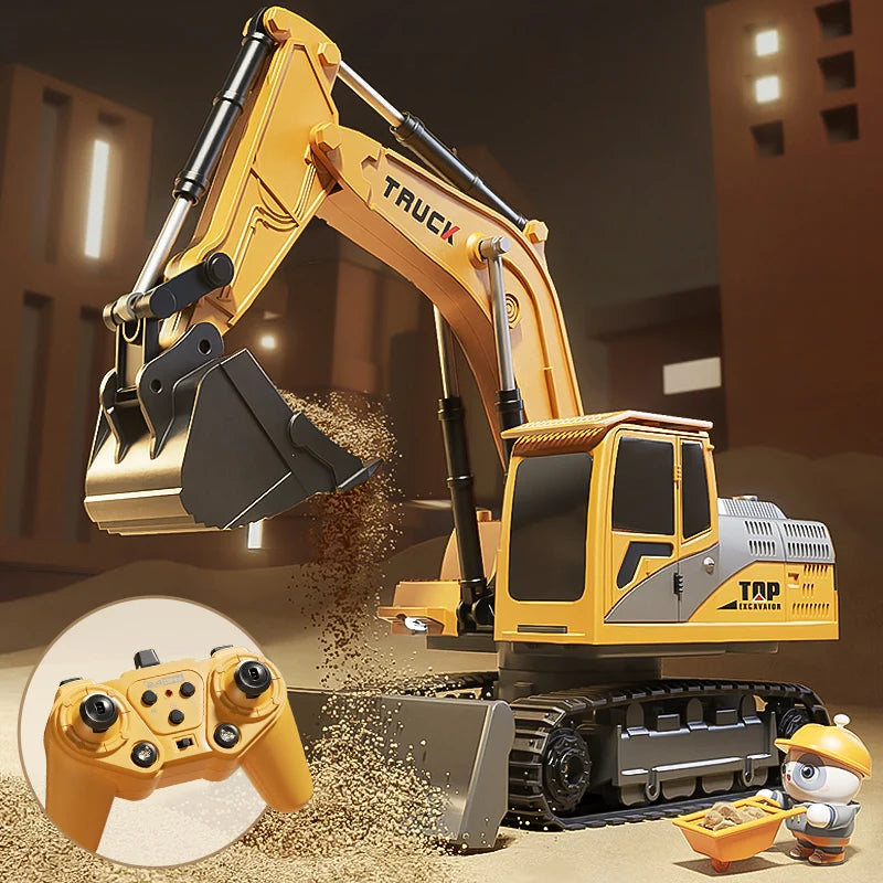 Alloy RC Excavator - Lights and Sound Engineering Vehicle
