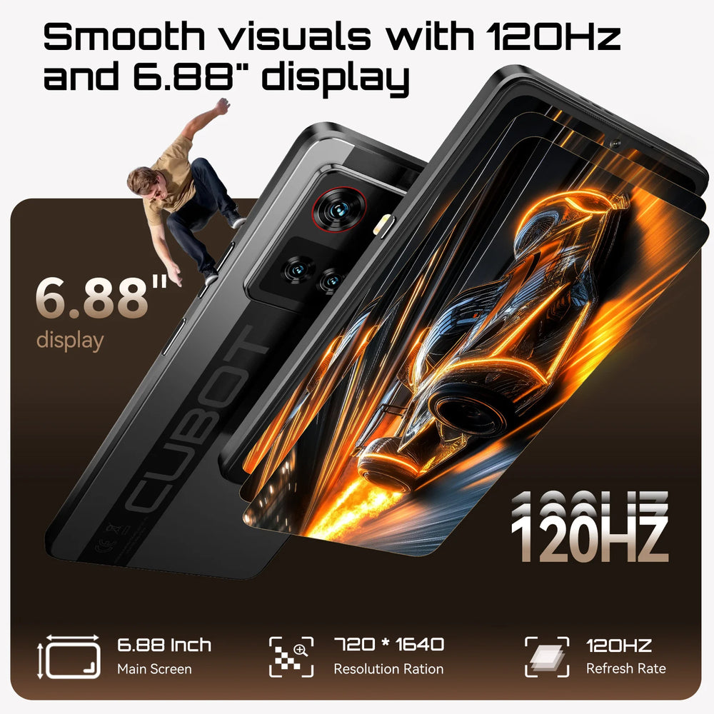 Cubot X100 5G Smartphone - 6.88" display 120 Hz, 16MP camera