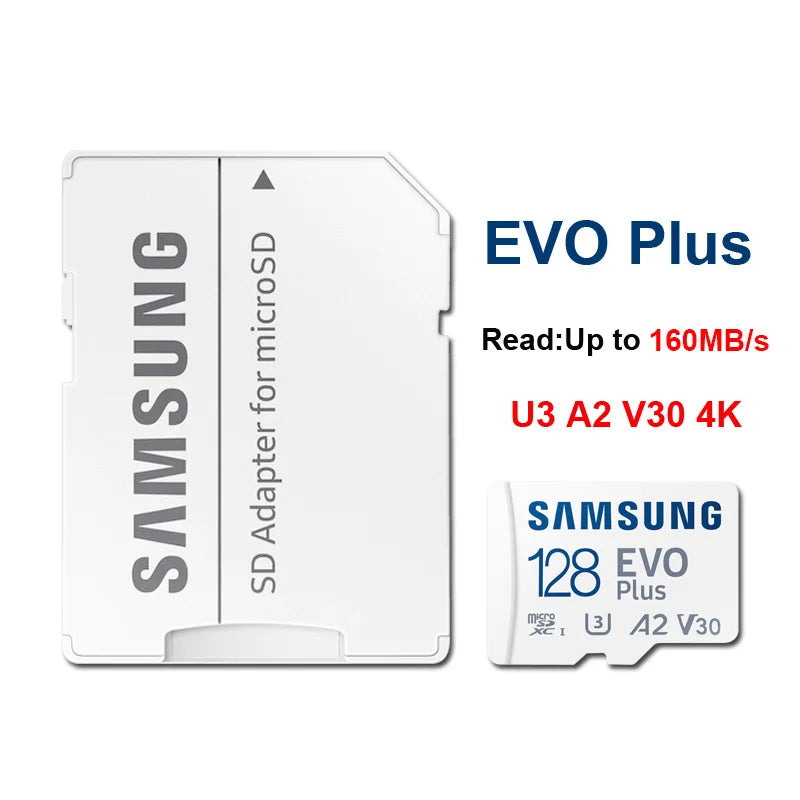 Samsung EVO microSDXC Card - U3 V30 High-Speed Memory for 4K Video