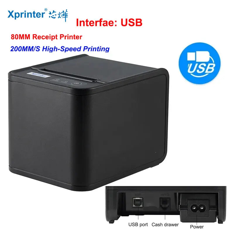 Xprinter 80mm POS Receipt Printer - USB/LAN with Auto Cutter