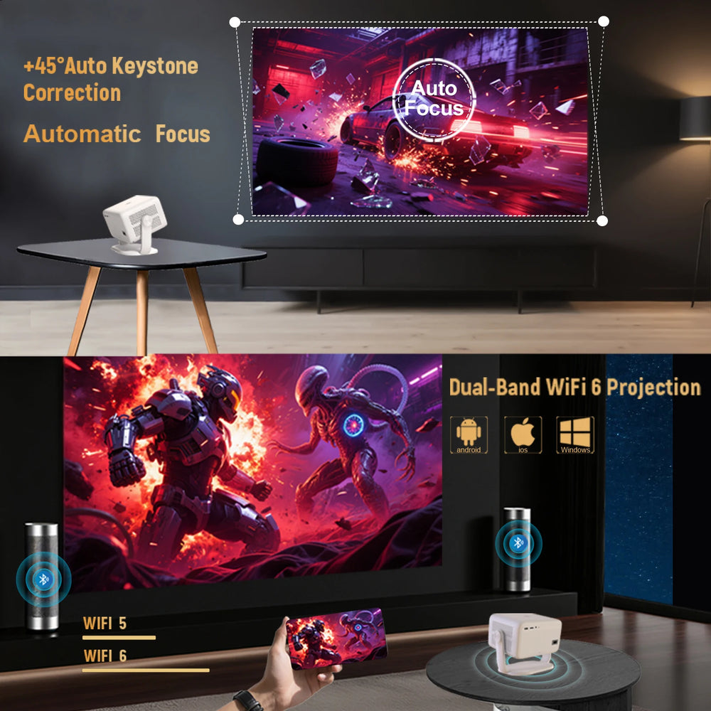velec TP350 NTV Projector - 1080P support, Android 13, 650ANSI brightness