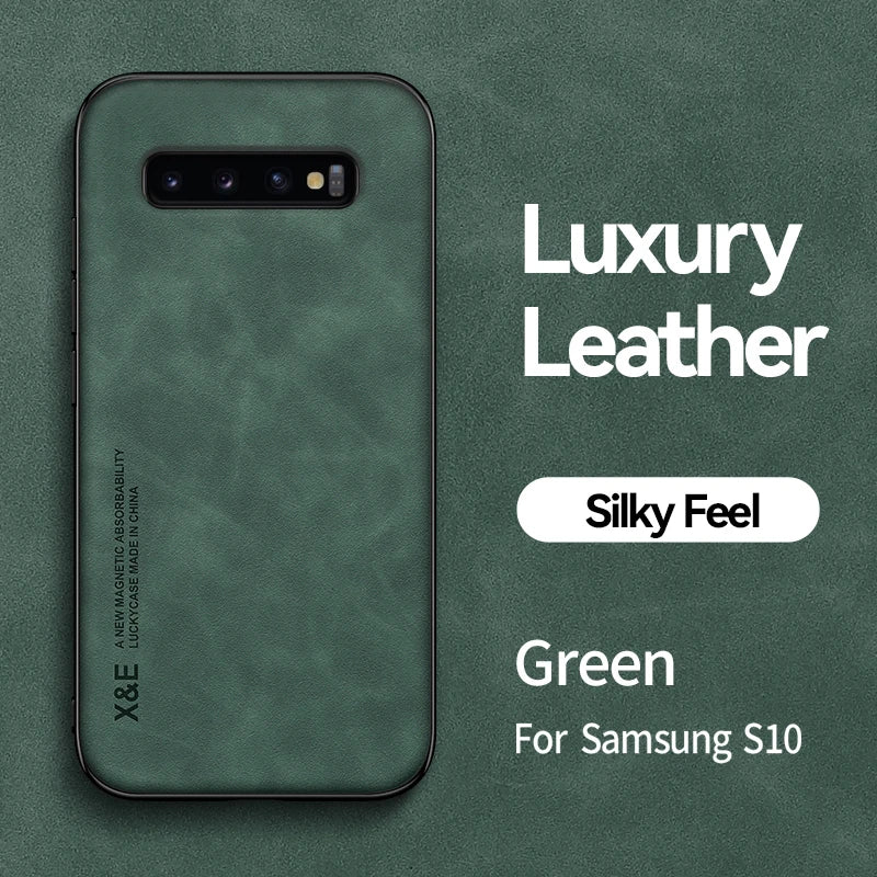 Protective Phone Case for Samsung Galaxy - magnetic hold, leather finish