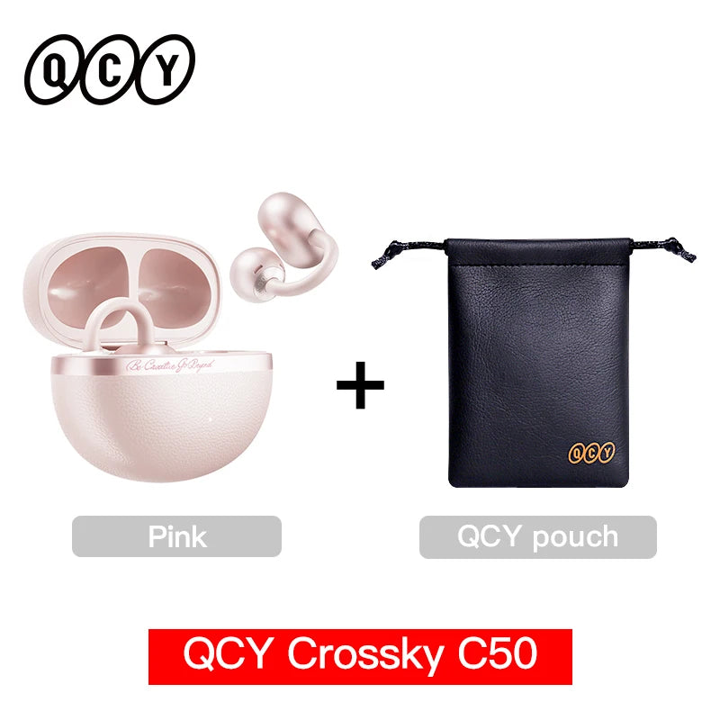 QCY Crossky C50 Open Ear Earbuds - Bluetooth Other, 35 playtime and open-ear comfort