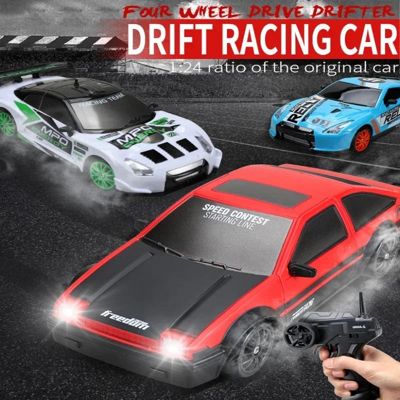 4WD RC Drift Car - LED Racing Model with Remote Control
