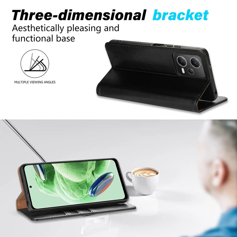 Protective Phone Case for Xiaomi Redmi - magnetic hold, wallet card slots