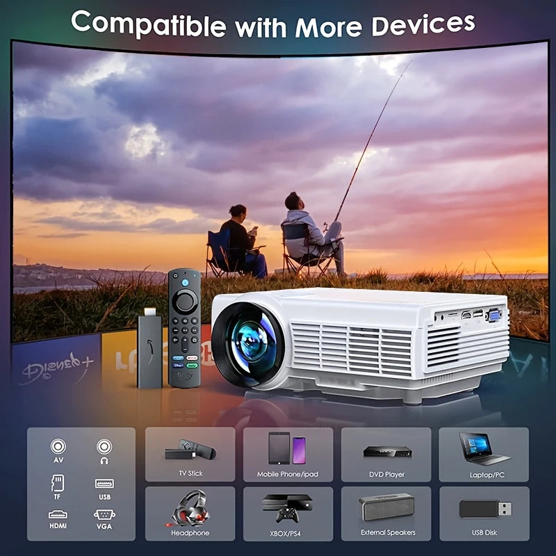 ARASO Projector - 1080P support, 240ANSI brightness, WiFi streaming