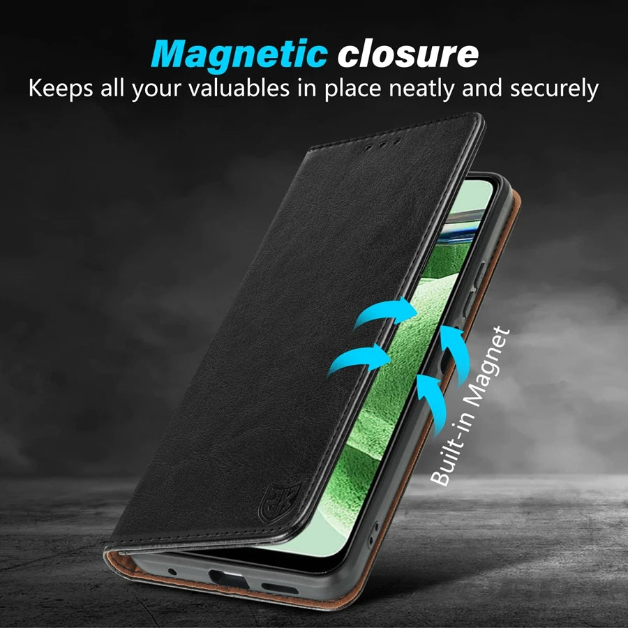 Protective Phone Case for Xiaomi Redmi - magnetic hold, wallet card slots