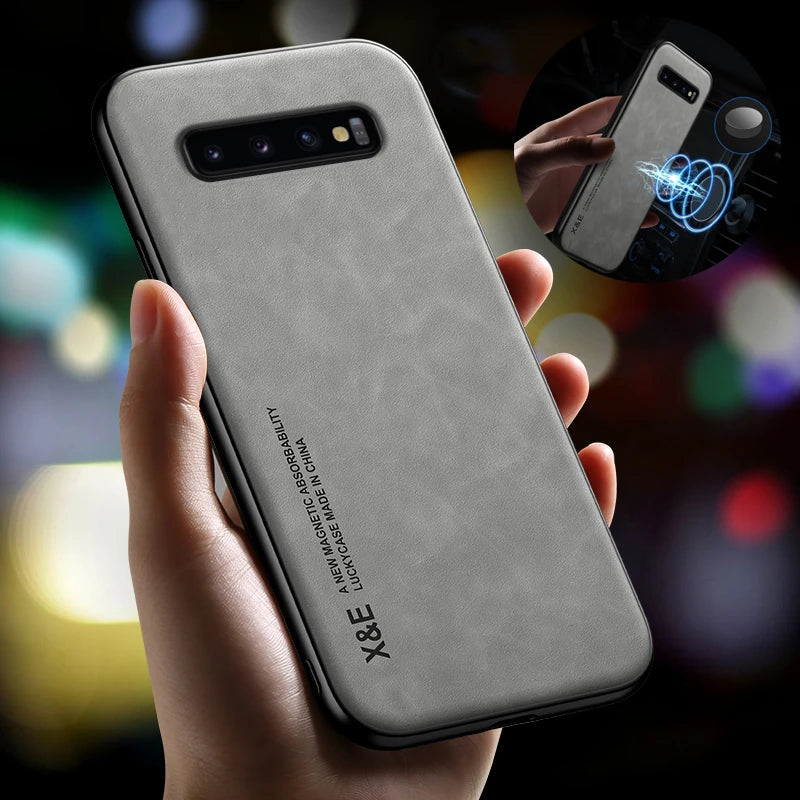Protective Phone Case for Samsung Galaxy - magnetic hold, leather finish