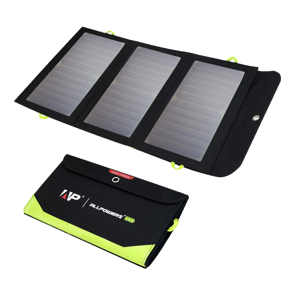 ALLPOWERS Foldable Solar Charger - 21W Panel with 10000mAh Battery