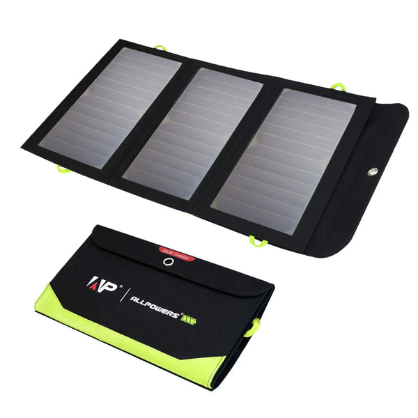ALLPOWERS Foldable Solar Charger - 21W Panel with 10000mAh Battery