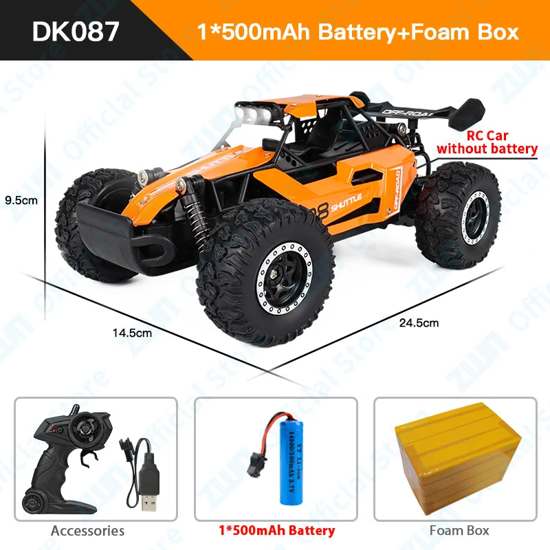 2WD Off-Road RC Climbing Car - LED Adventure Vehicle