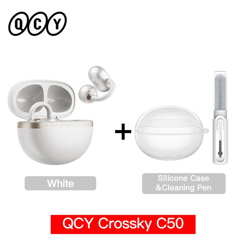 QCY Crossky C50 Open Ear Earbuds - Bluetooth Other, 35 playtime and open-ear comfort