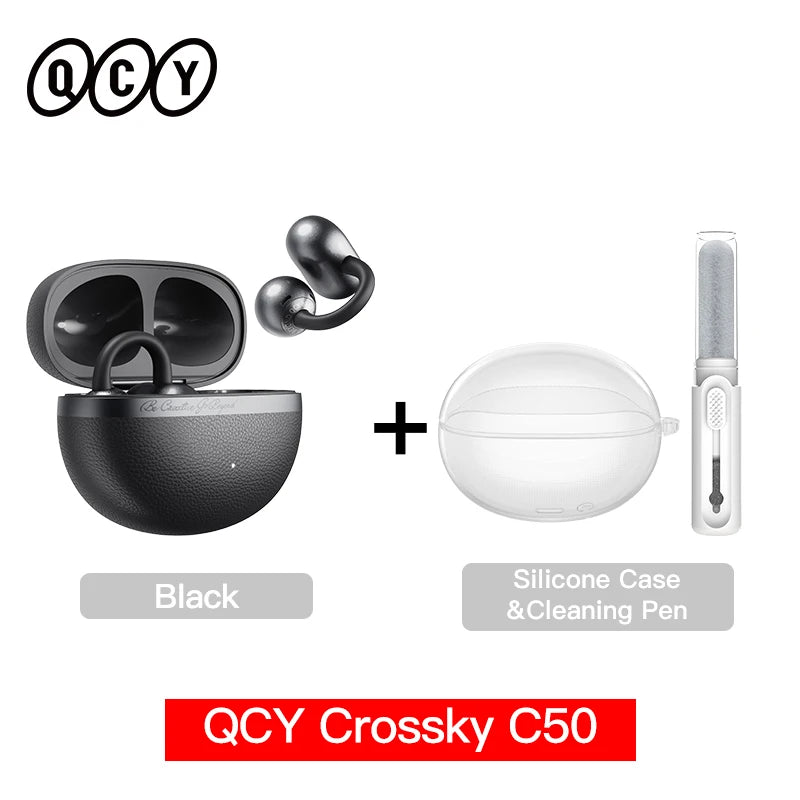 QCY Crossky C50 Open Ear Earbuds - Bluetooth Other, 35 playtime and open-ear comfort