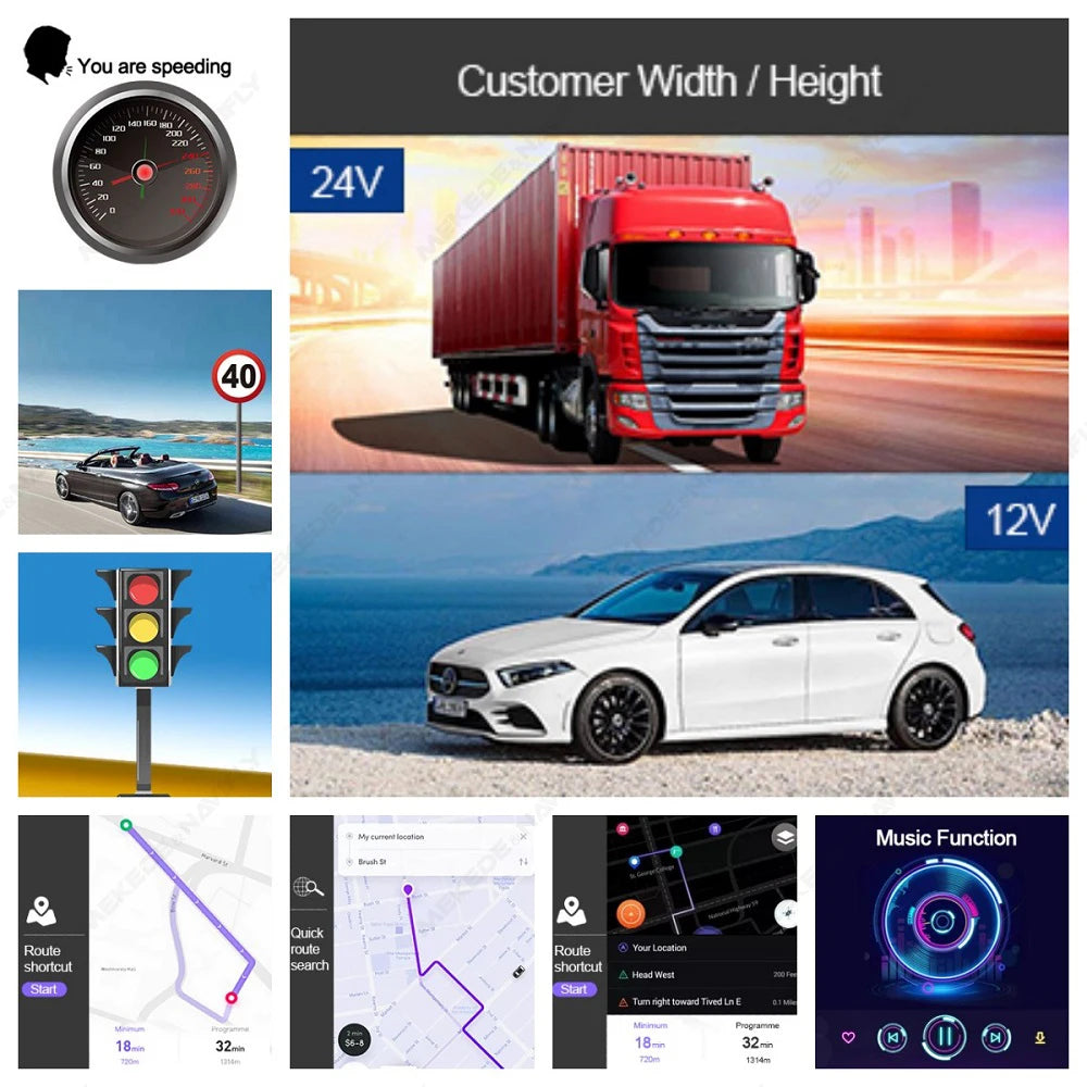 Car GPS Navigation 7" Navigator - Touch Screen, Europe Maps and TF Support