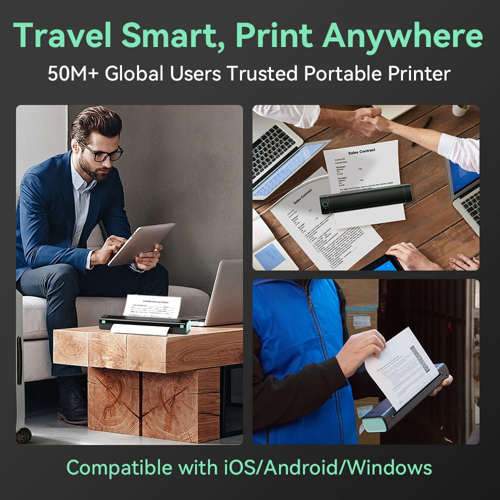 Phomemo M08F Wireless Thermal A4 Printer - Portable Bluetooth Label Maker