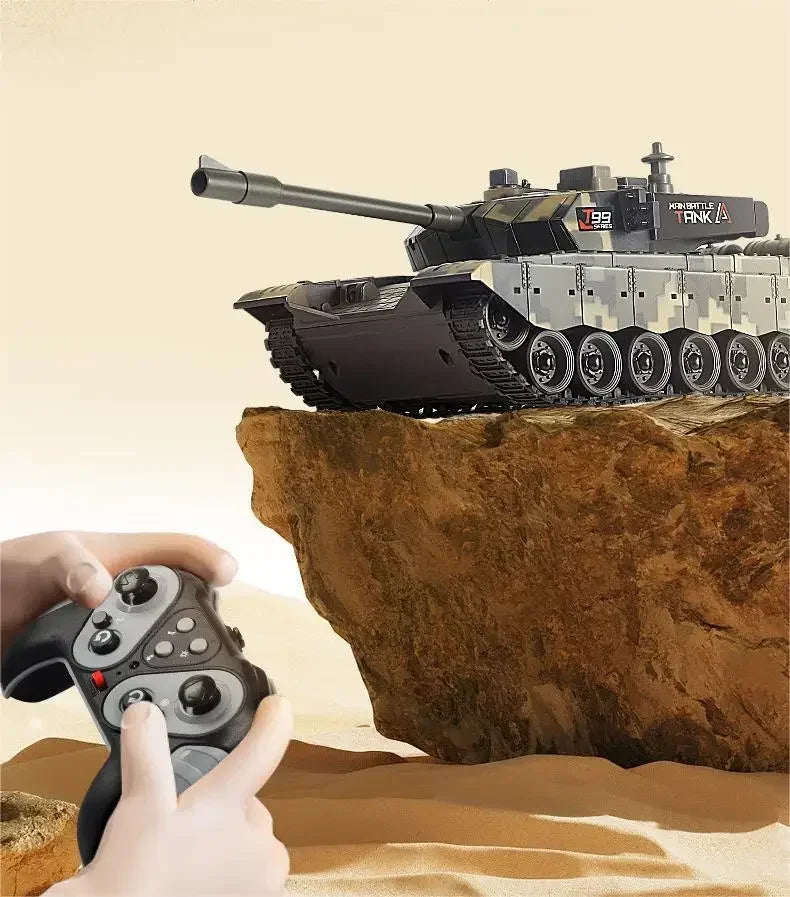 RC Battle Tank - 4-Channel Crawler with Rechargeable Power