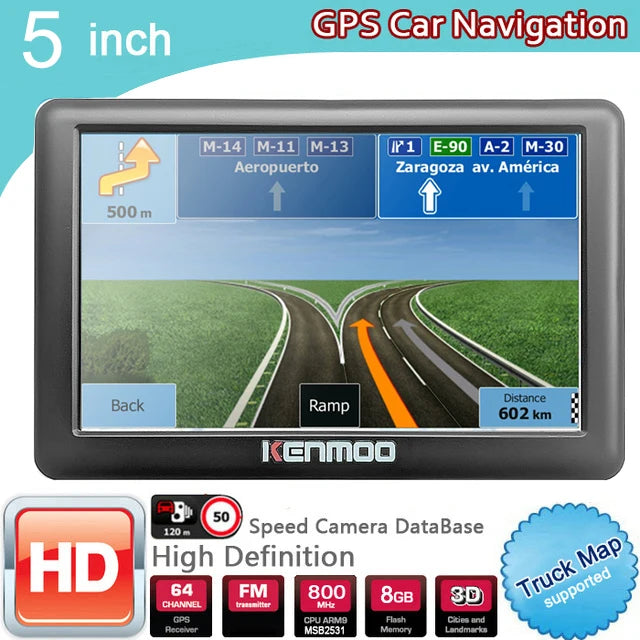 5 Inch HD GPS Navigator - 5" screen and 2026 Maps