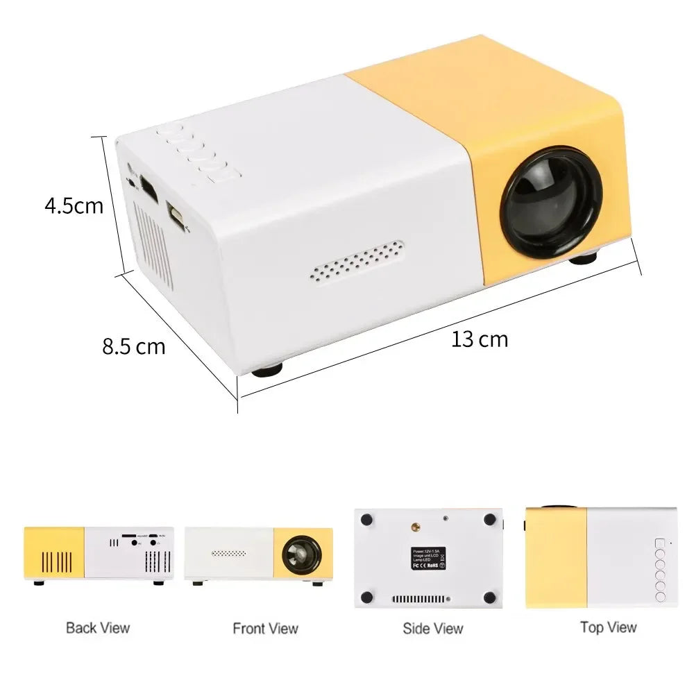 Q96 YG300 Projector - 1080P support, 1000 Lumens brightness