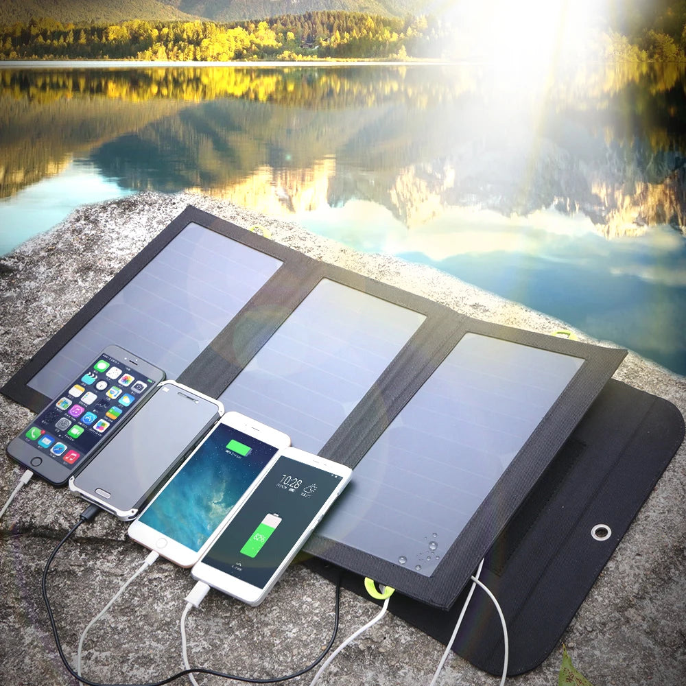 ALLPOWERS Foldable Solar Charger - 21W Panel with 10000mAh Battery