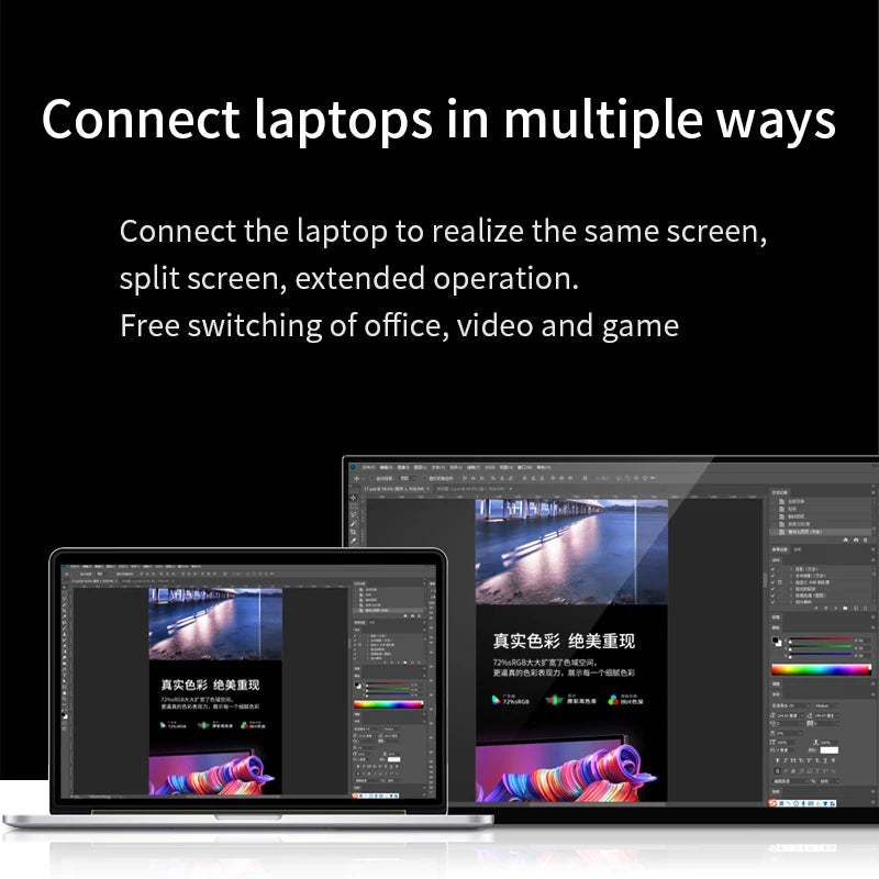 VCHANCE 13.3" OLED Portable Monitor - 13.3" display, 60 Hz refresh rate