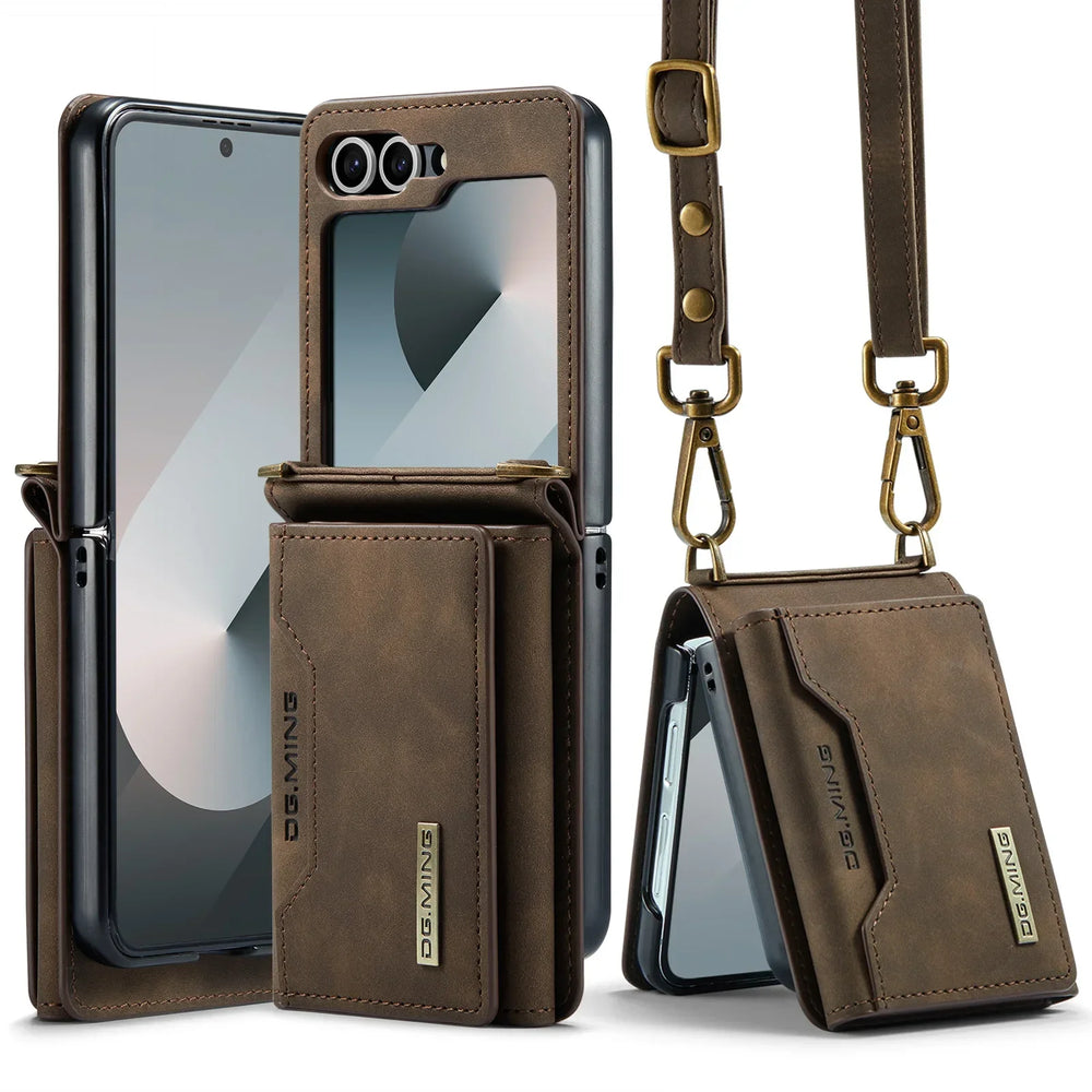 Wallet Phone Case for Samsung Galaxy Z Flip - wallet card slots, crossbody strap