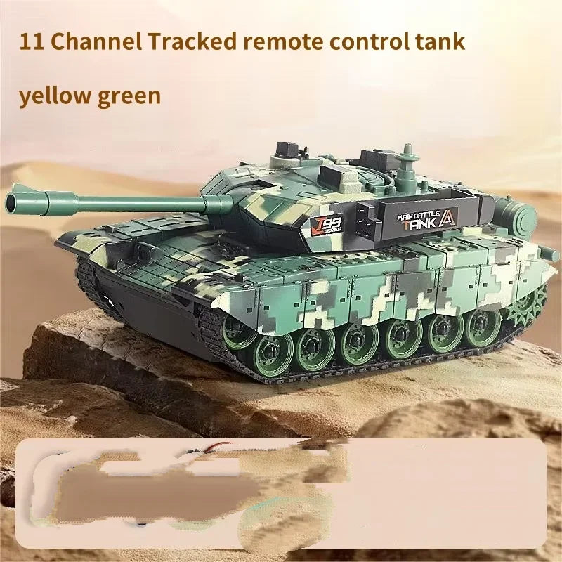 RC Battle Tank - 4-Channel Crawler with Rechargeable Power