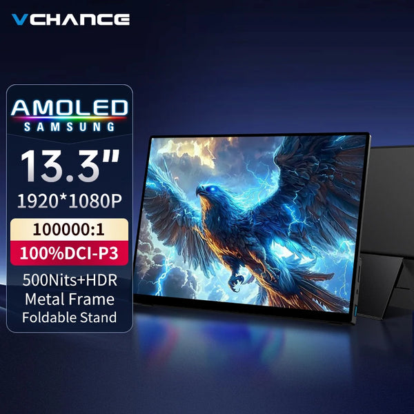 VCHANCE 13.3" OLED Portable Monitor - 13.3" display, 60 Hz refresh rate