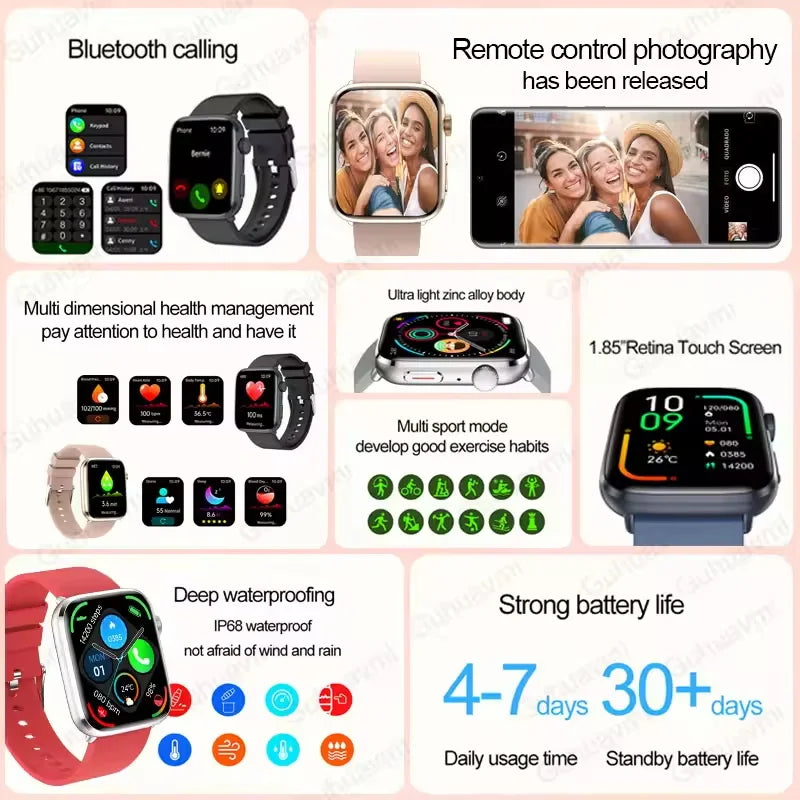 AI Health Smartwatch - HRV, NFC, Blood Pressure and Sports Tracking
