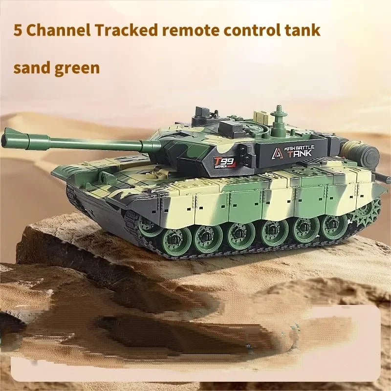 RC Battle Tank - 4-Channel Crawler with Rechargeable Power