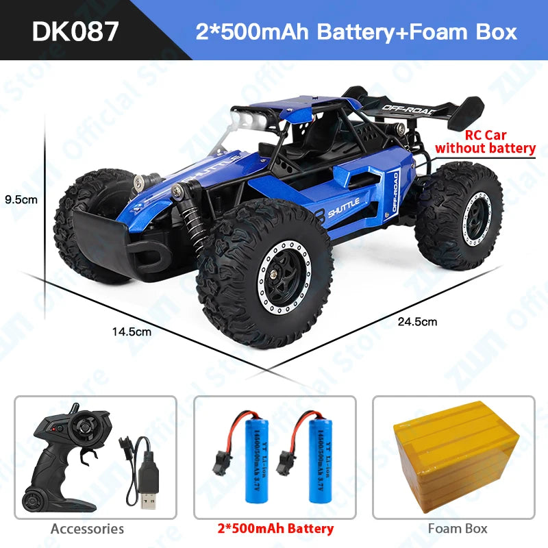 2WD Off-Road RC Climbing Car - LED Adventure Vehicle