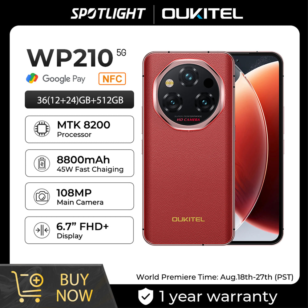 OUKITEL WP210 Rugged - 6.7inch display, 108MP camera and 11000 battery