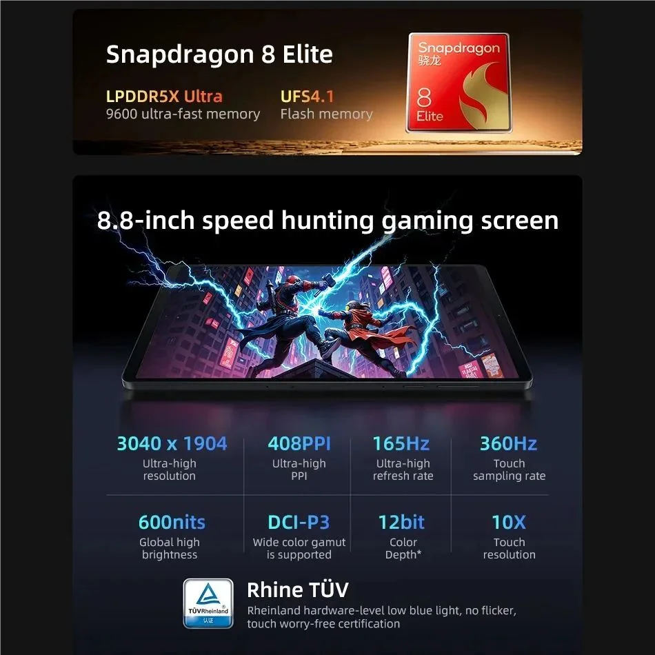 Lenovo Legion Y700 Gaming Tablet - 8.8" 165Hz Snapdragon 8 Elite