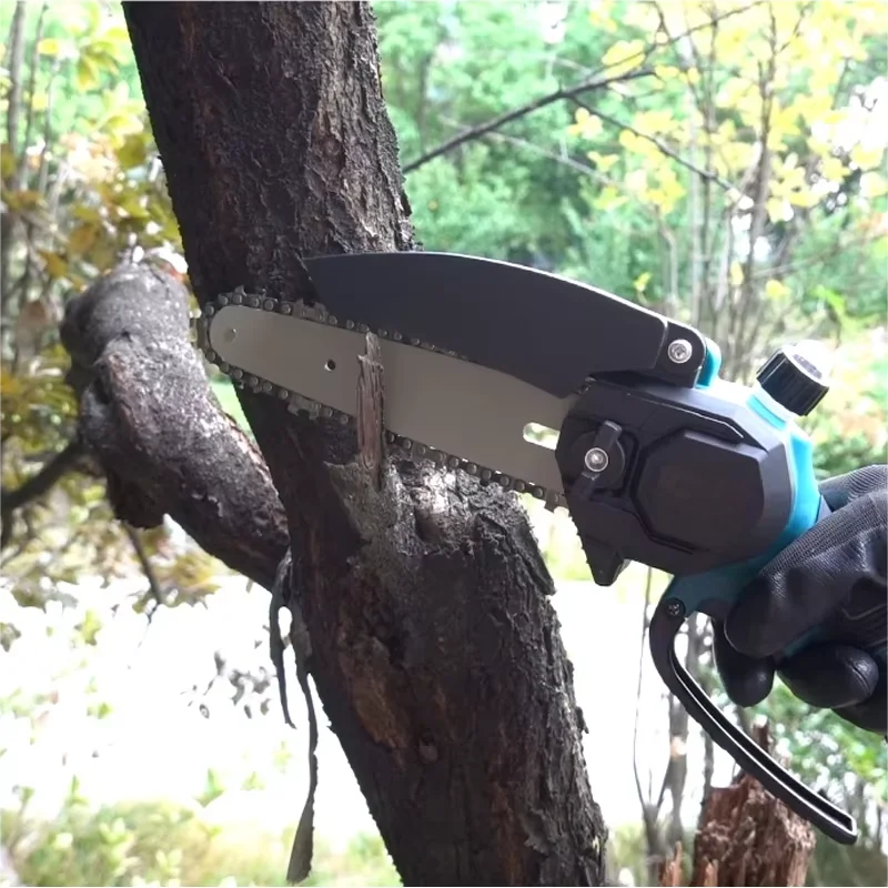6-Inch Mini Electric Chainsaw - One-Hand 18V Portable Cutting Tool