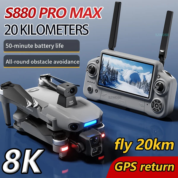 S880 Max GPS Fishing Drone - 8K Dual Camera, 5G WiFi and 3-Axis Gimbal