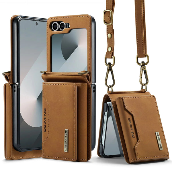 Wallet Phone Case for Samsung Galaxy Z Flip - wallet card slots, crossbody strap