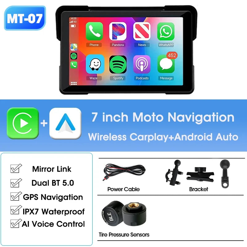 Jansite 5/7 inch Portable GPS Navigator - 5 inch/7 inch screen, wireless CarPlay and Android Auto